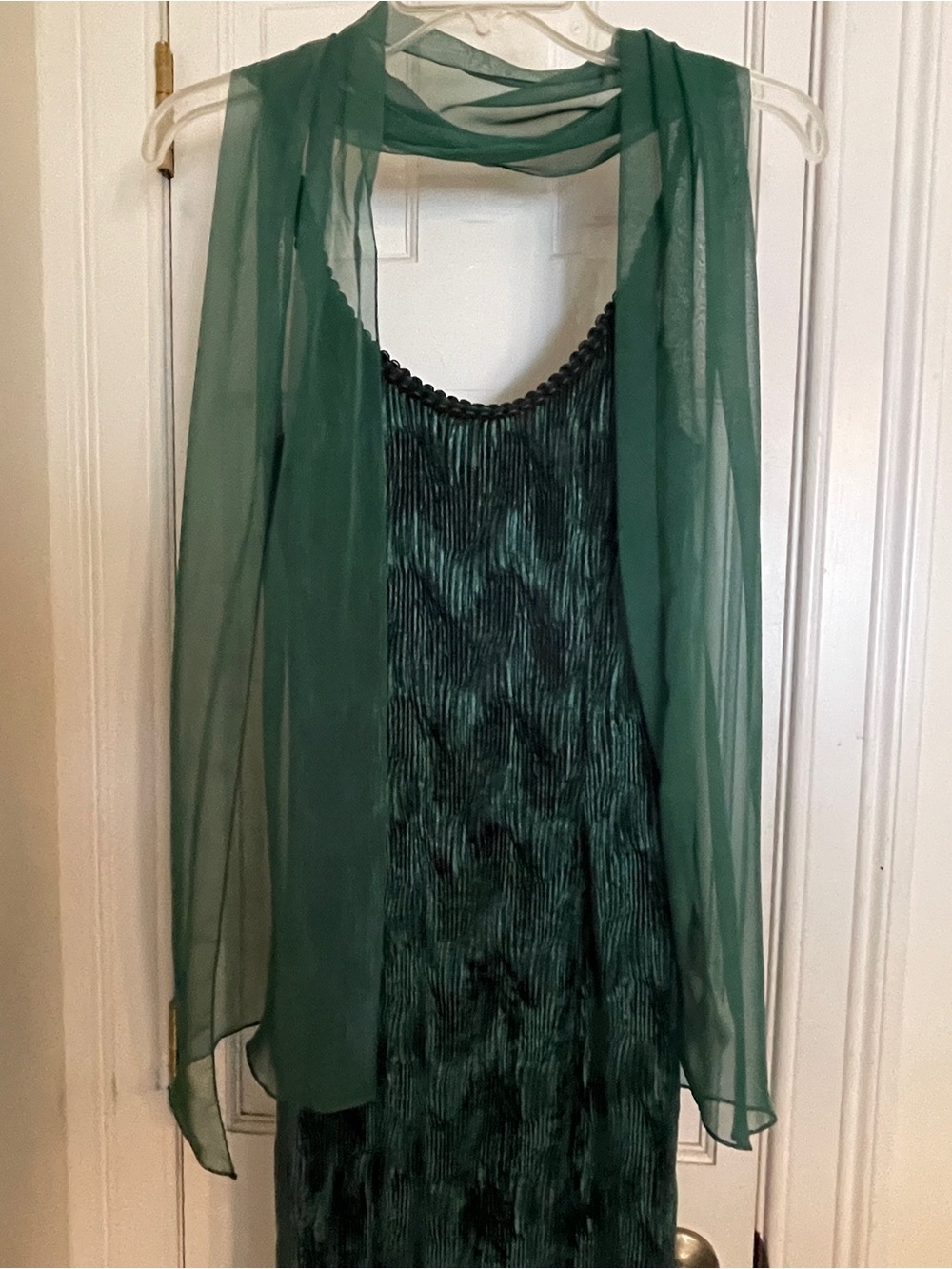 Scott McClintock Emerald Green Maxi Dress with Sheer Shawl